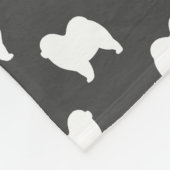Ruw hoest Silhouettes Pattern Grey and White Fleece Deken (Hoek)