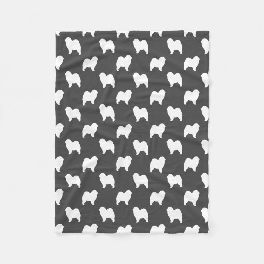 Ruw hoest Silhouettes Pattern Grey and White Fleece Deken (Voorkant)