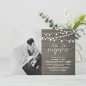 Ruw hout 50e foto bruiloft jubileum kaart (Staand voorkant)