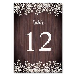 Ruw hout Baby's adem Gipsbloem Bruiloft Kaart