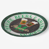 Ruw hout Cheers Biertjes Shenanigans Papieren Bordje (Gekanteld)