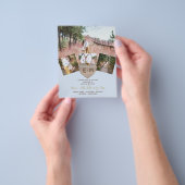Ruw hout gegraveerd hart FOTOCOLLAGE BUDGET Flyer (Hand)