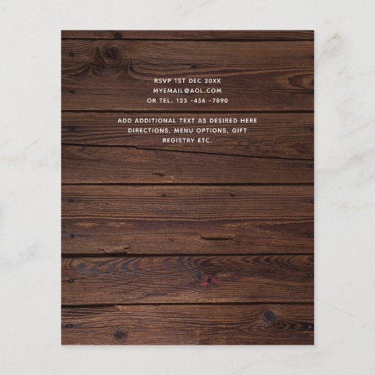 Ruw hout gegraveerde hart FOTOCOLLAGE BUDGET (Achterkant)