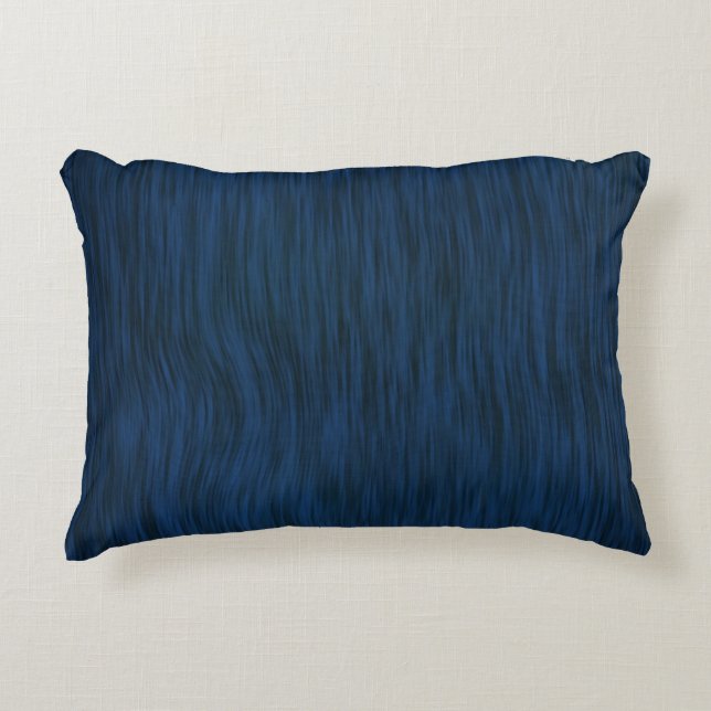Ruw Hout Graan Achtergrond Diep Blauw Accent Kussen (Voorkant)