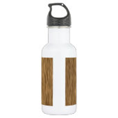 Ruw Hout Grain Achtergrond in natuurlijke kleur Waterfles (Achterkant)