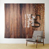 Ruw hout Happy Birthday Jaar Foto Achtergrond Wandkleed (In Situ (horizontaal))