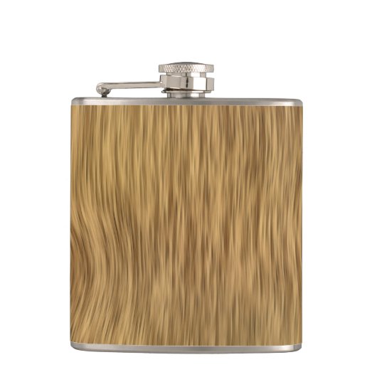 Ruw hout in natuurlijke afwerking heupfles (Voorkant)