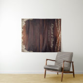 Ruw hout kerstverlichting Trouwfoto achtergronddec Wandkleed (In Situ (horizontaal))