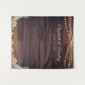 Ruw hout kerstverlichting Trouwfoto achtergronddec Wandkleed (Voorkant (horizontaal))