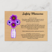 Ruw hout paarse bloem in Metselaarsglas veiligheid Informatiekaartje (Voorkant)