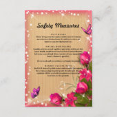 Ruw hout roze bloem vlinder veiligheidsmaatregelen informatiekaartje (Voorkant)