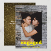 Ruw hout save the dates - verlovingsfoto date (Voorkant / Achterkant)