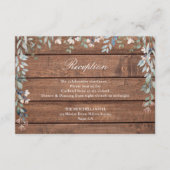 Ruw hout wilde bloemen bloemstuk bruiloftsreceptie informatiekaartje (Voorkant)