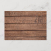 Ruw hout wilde bloemen bloemstuk bruiloftsreceptie informatiekaartje (Achterkant)