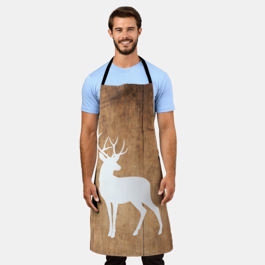 Ruw Hout & Witte Herten Schort (Gedragen)