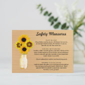 Ruw houten gele bloemenspot met veiligheid voor me informatiekaartje (Staand voorkant)