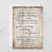 Ruw Houten Lichten na de Ceremonie Bruiloftsrecept Kaart (Voorkant)