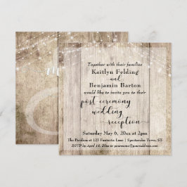 Ruw Houten Lichten na de Ceremonie Trouwreceptie Kaart