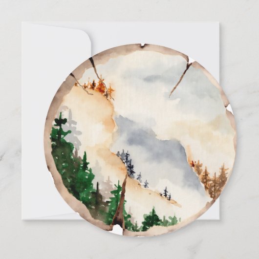 Ruw houten plak foto Save The Date kaart (Achterkant)