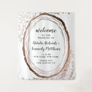 Ruw Houten Schijf Koperfolie Herfst Bruiloft Welko Wandkleed