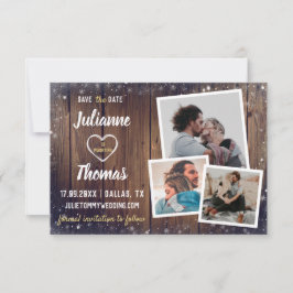 Ruw Houten Sneeuwvlok Kerst Huwelijksfoto Save The Date