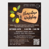 Ruw Houten Snijplank Sinaasappel Kookscript Raamsticker (Vel)