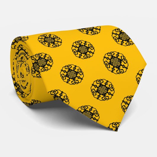 Ruw IJzer Mustard Geel Stropdas (Opgerold)