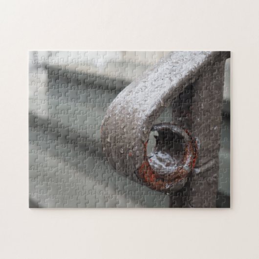 Ruw Iron Railing Raindrops New York City NYC Legpuzzel (Horizontaal)