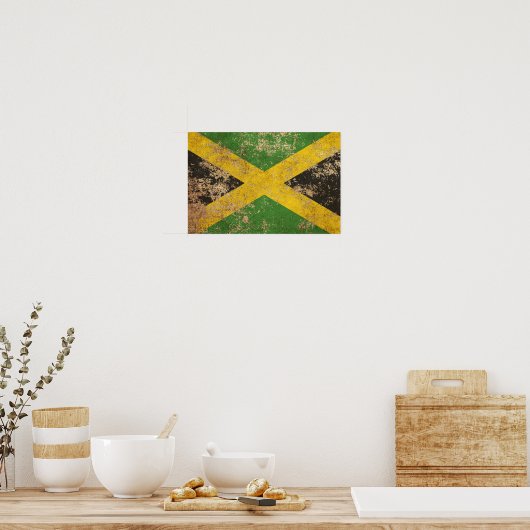 Ruw Jamaicaanse vlag Poster (Keuken)