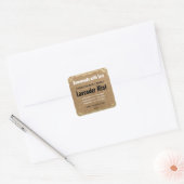 Ruw Jute Handgemaakt met Liefde Kaarslabel Vierkante Sticker (Envelop)