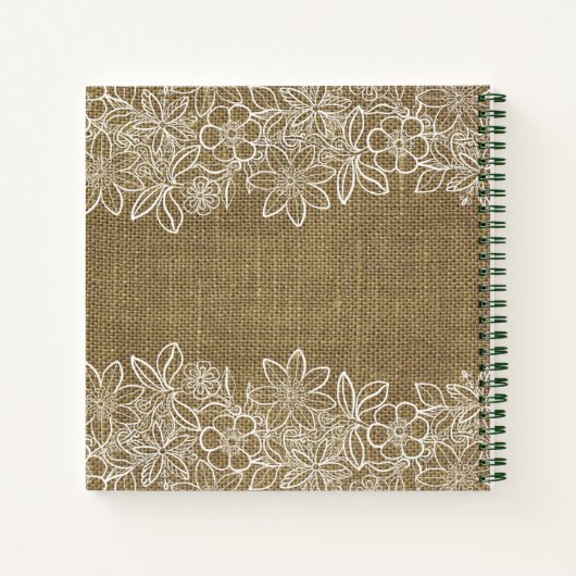 Ruw Jute Kant Werk Versprekingen Dankbaarheidsdagb Notitieboek (Achterkant)