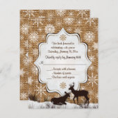 Ruw Jute, Sneeuwvlokken en Herten Trouw-RSvp Kaart (Voorkant / Achterkant)