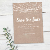 Ruw jute snoerlichten trouw save the date