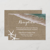 Ruw Jute Strand Zeester Trouwreceptie Informatiekaartje (Voorkant / Achterkant)