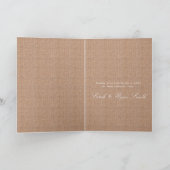 Ruw Juteprint Huwelijk Bedankkaartjes Bedankkaart (Binnen)