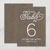 Ruw kaartje met boomstam tafelnummer (Voorkant / Achterkant)