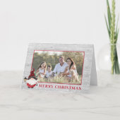 Ruw kabouter van hout Custom Kerst Foto Feestdagen Kaart (Voorkant)