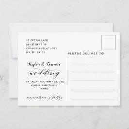 Ruw kalligrafie Huwelijk Save The Date Postkaart Kaart