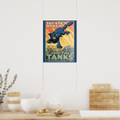 Ruw kat tankkorps  militair poster (Keuken)