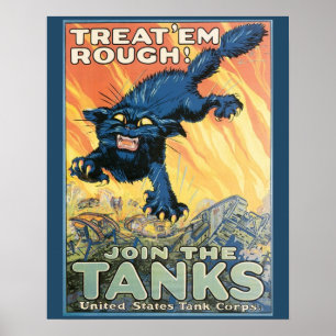 Ruw kat tankkorps  militair poster