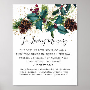 Ruw Kerstmis en Bessen Huwelijks Herdenking Bord Poster