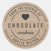 Ruw Kraft Bold Nepproduct Uit de Keuken van Ronde Sticker (Voorkant)