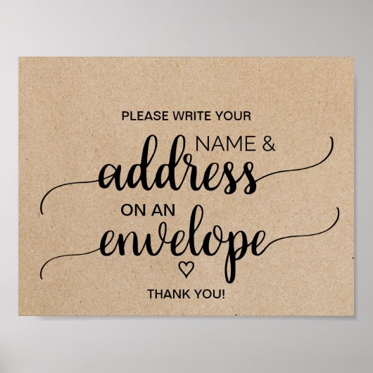 Ruw Kraft Uitnodiging Adres Enveloppe Bordje Poster (Voorkant)