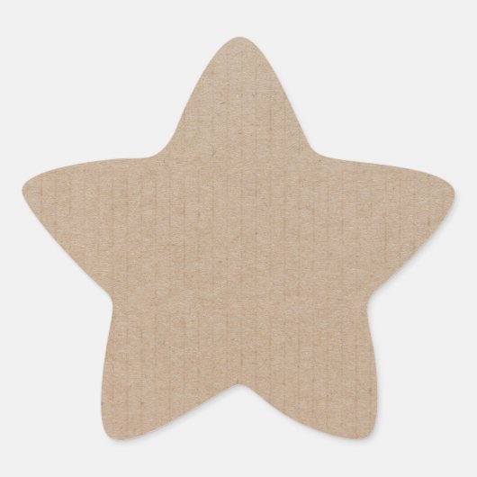 Ruw kraftpapier blanco sjabloon op maat ster sticker (Voorkant)