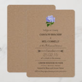 Ruw kraftpapier Hydrangea Oefendiner Kaart (Voorkant / Achterkant)