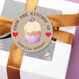 Ruw kraftpapier van de keuken van Cupcakes Ronde Sticker