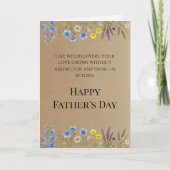 Ruw kraftpapier Wildbloem Vaderdag Papa  Kaart (Voorkant)