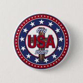 Ruw Kruis USA 1776-2026 Ronde Button 5,7 Cm (Voorkant)