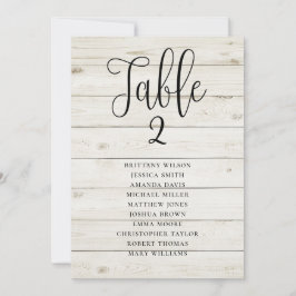 Ruw landelijke trouwzaalstoelenkaart. Modern lande Kaart