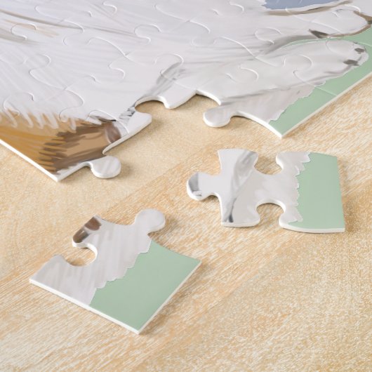 Ruw, lange gepaarde collie legpuzzel (Zijkant)